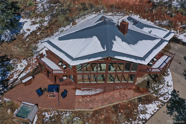 view of snowy aerial view