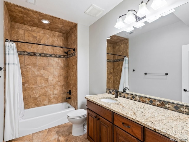 1505 Castlecombe Ln, Monument, CO 80132 - full bathroom with shower / bath combo, vanity, and toilet