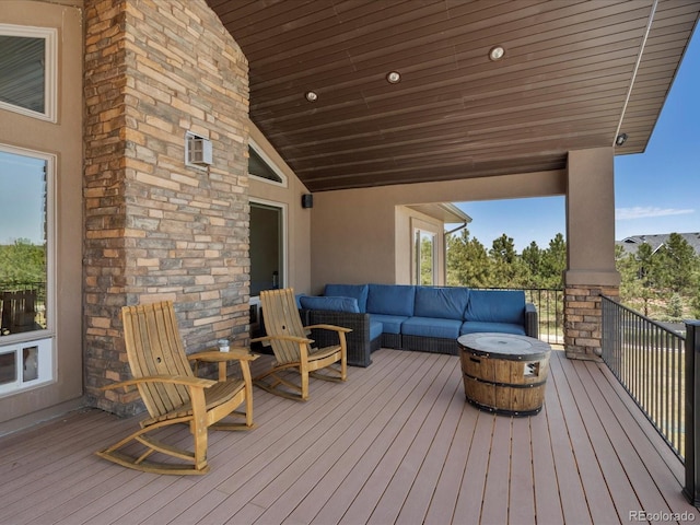1505 Castlecombe Ln, Monument, CO 80132 - deck with outdoor lounge area
