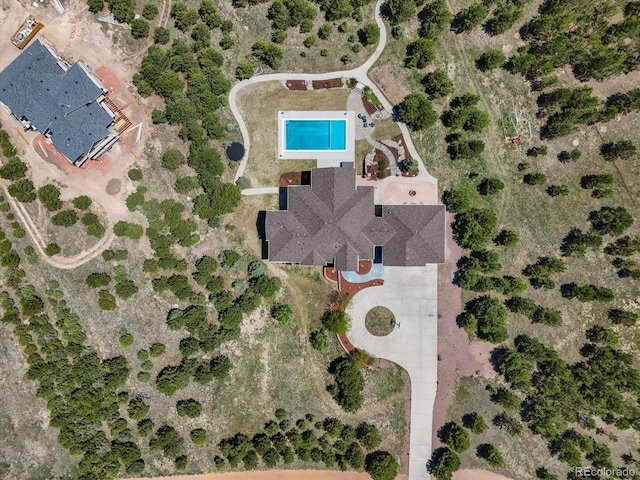1505 Castlecombe Ln, Monument, CO 80132 - aerial overview of property's location with a pool