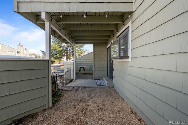 view of patio / terrace with fence
