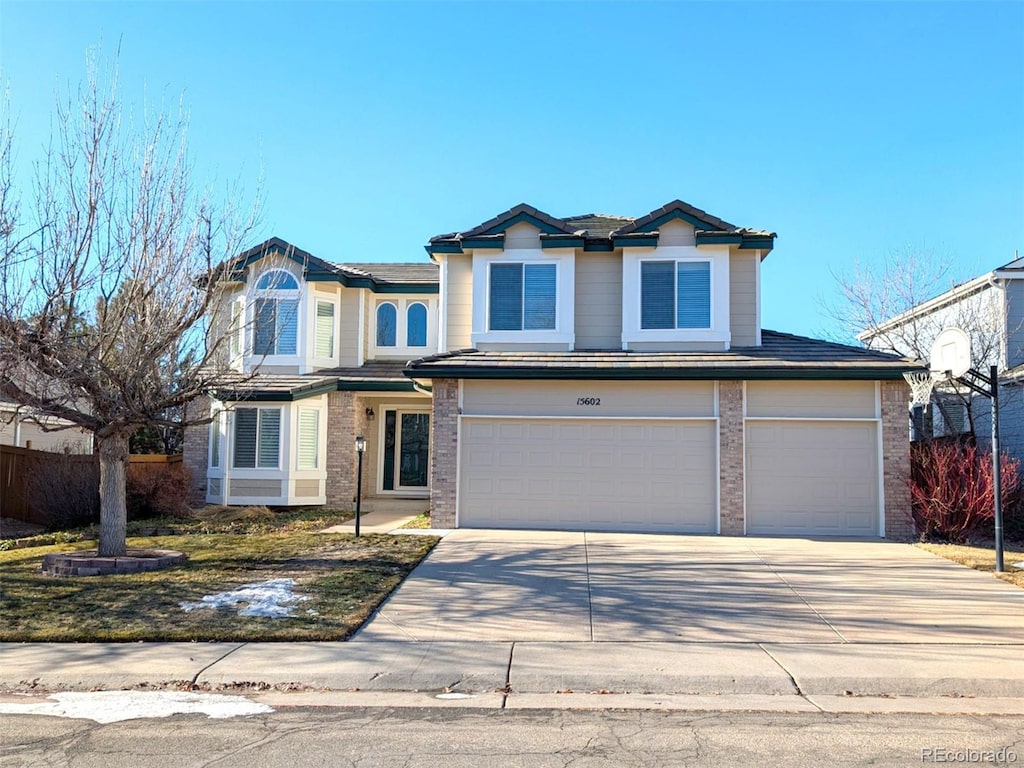 view of property with a garage