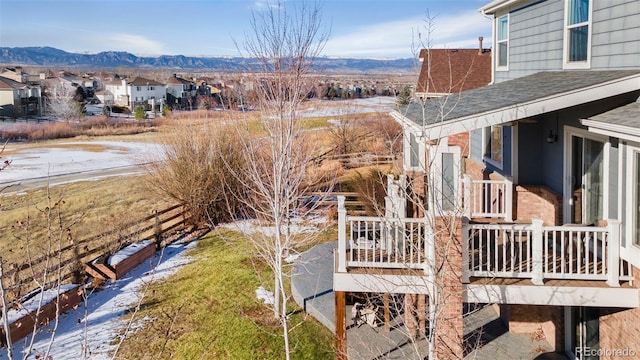 exterior space with a mountain view