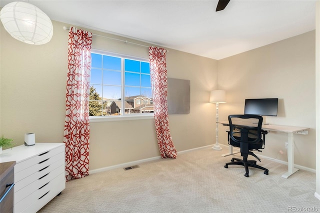 view of carpeted office