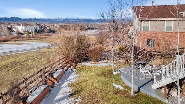 aerial view with a mountain view