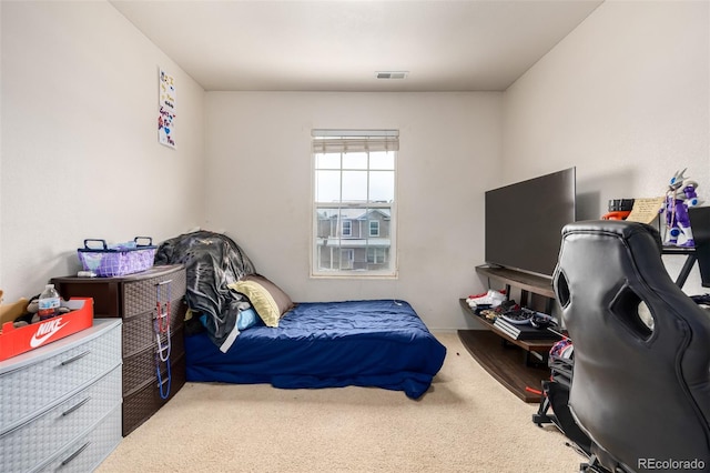 bedroom featuring carpet