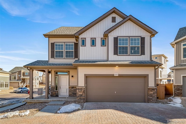 craftsman-style house with a garage