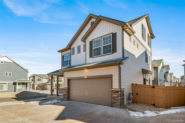 view of front of home featuring a garage