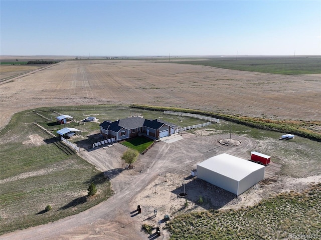 drone / aerial view featuring a rural view