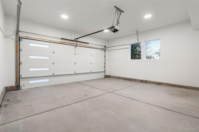 garage featuring a garage door opener