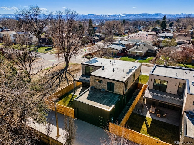 aerial view with a mountain view