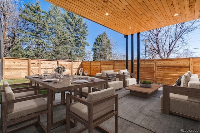 view of patio with an outdoor hangout area