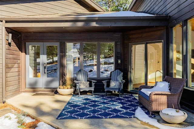 view of patio / terrace featuring french doors