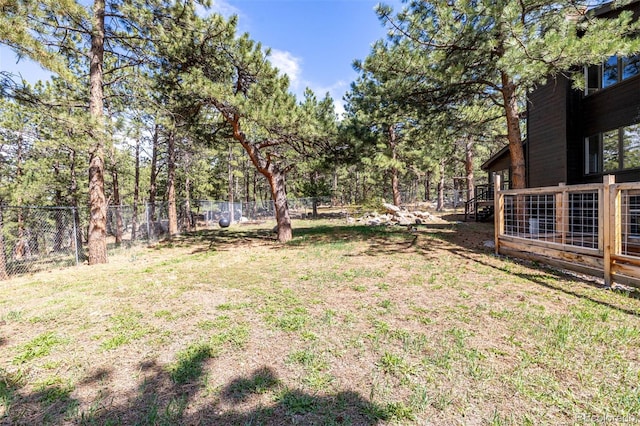 view of yard with fence