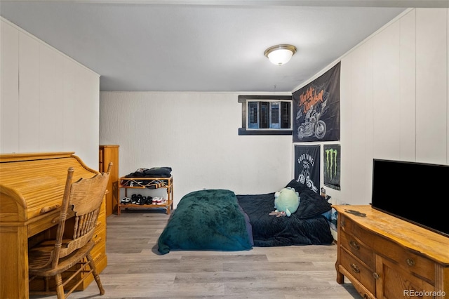 bedroom featuring light wood-type flooring