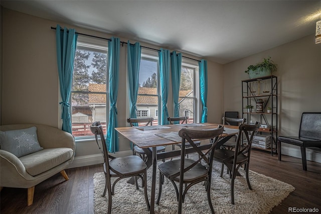 dining room featuring dark hardwood / wood-style flooring