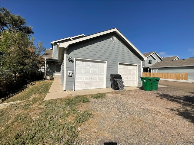 view of garage