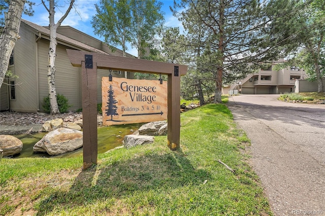 view of community sign