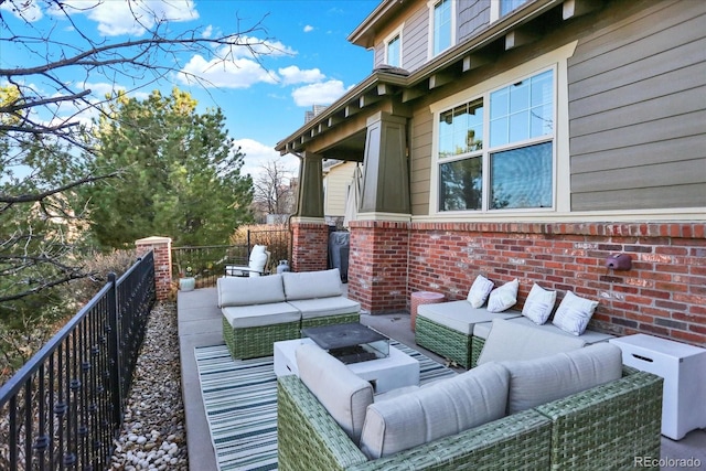 view of patio / terrace featuring outdoor lounge area