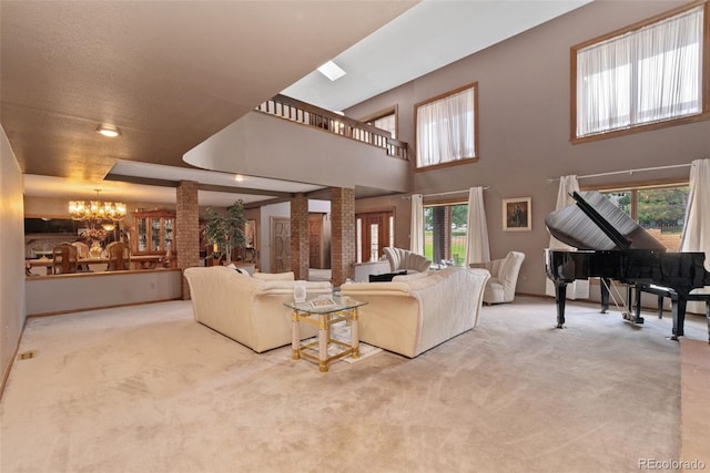 11485 Pecos St, Denver, CO 80234 - carpeted living area featuring a chandelier