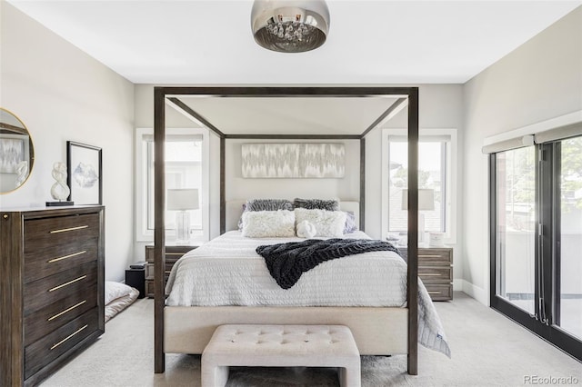 3255 S Birch St, Denver, CO 80222 - bedroom featuring light carpet and access to exterior