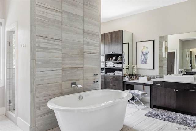3255 S Birch St, Denver, CO 80222 - bathroom with a soaking tub and vanity