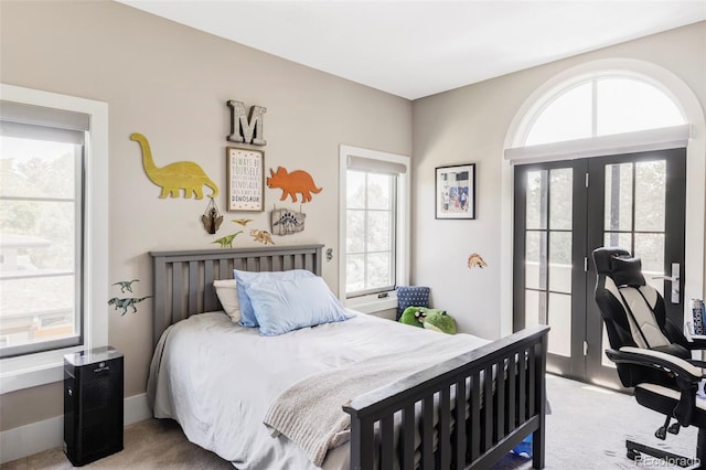 3255 S Birch St, Denver, CO 80222 - carpeted bedroom with access to exterior and french doors