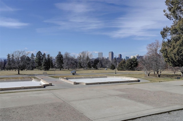 view of street featuring a view of city and curbs