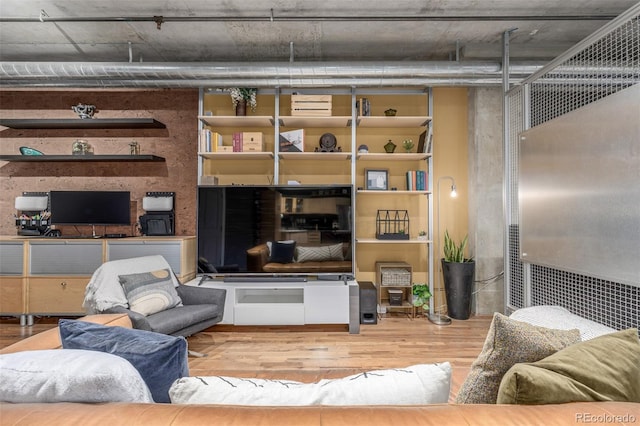 1499 Blake St Unit 4F, Denver, CO 80202 - living area featuring wood finished floors