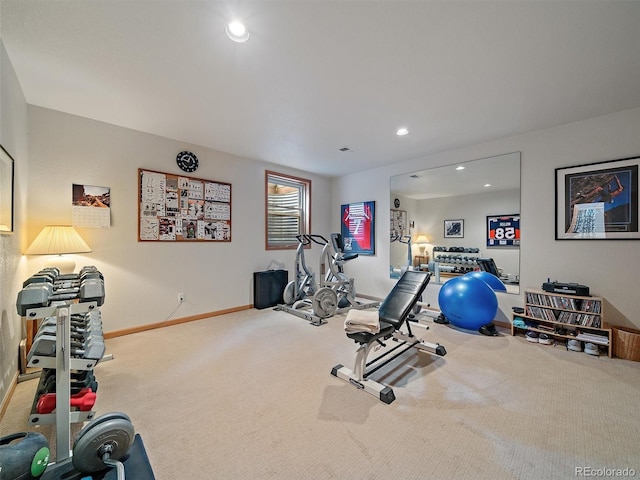 13094 Molly Dr, Conifer, CO 80433 - exercise area with carpet flooring and recessed lighting