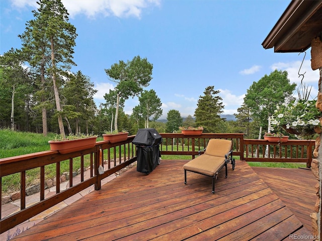 13094 Molly Dr, Conifer, CO 80433 - wooden terrace featuring area for grilling