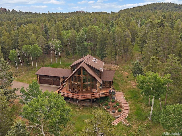 13094 Molly Dr, Conifer, CO 80433 - view from above of property featuring a heavily wooded area