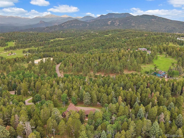 13094 Molly Dr, Conifer, CO 80433 - view of property location with a forest and mountains