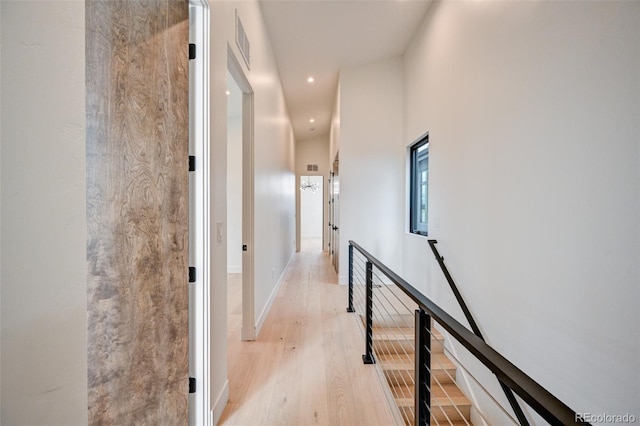 hallway featuring light wood-type flooring