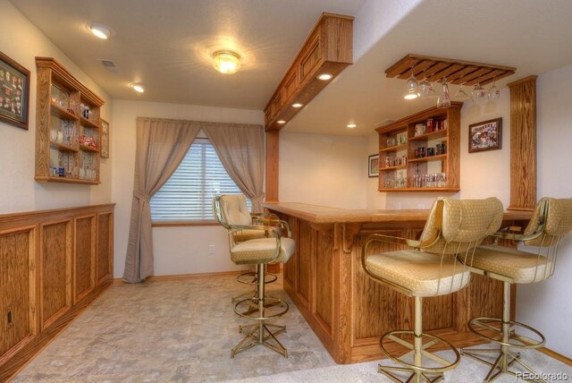698 Larimer Creek Dr, Monument, CO 80132 - indoor bar with recessed lighting and baseboards