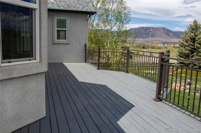 698 Larimer Creek Dr, Monument, CO 80132 - wooden terrace featuring a mountain view