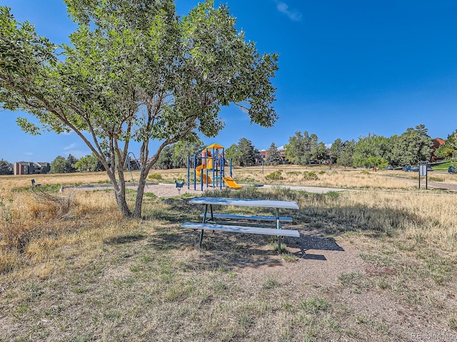 view of yard featuring a playground