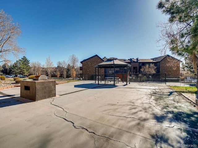 exterior space featuring a gazebo