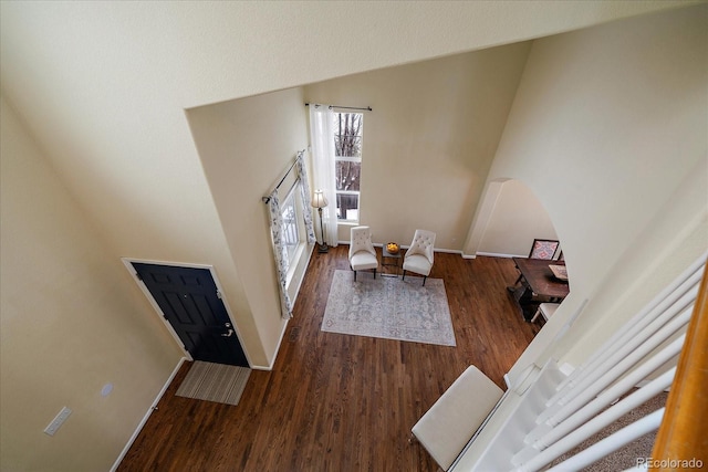 entrance foyer with dark hardwood / wood-style floors