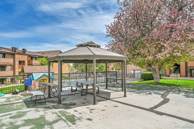 201 Wright St Unit 105, Lakewood, CO 80228 - view of property's community with a gazebo, stairs, and a patio