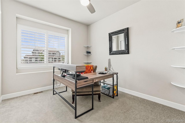 10080 E 160th Pl, Brighton, CO 80602 - carpeted office space with a ceiling fan and baseboards