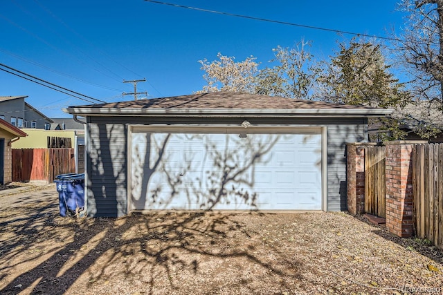 view of garage