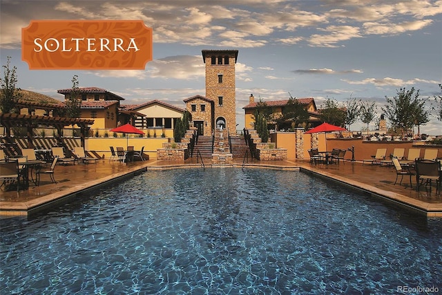 view of pool with a patio