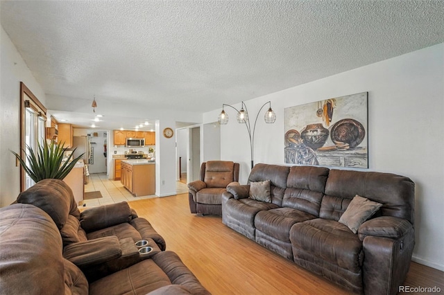 7314 W Walker Pl, Littleton, CO 80123 - living area featuring light wood-style flooring and a textured ceiling