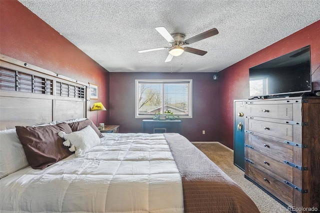 7314 W Walker Pl, Littleton, CO 80123 - bedroom featuring ceiling fan, a textured ceiling, and carpet