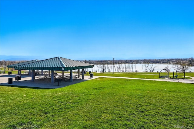 7314 W Walker Pl, Littleton, CO 80123 - view of community with a gazebo, a yard, and a water view