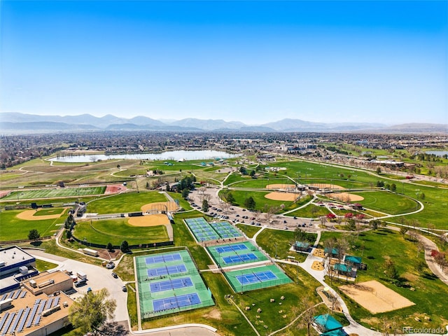 7314 W Walker Pl, Littleton, CO 80123 - aerial view with a water and mountain view