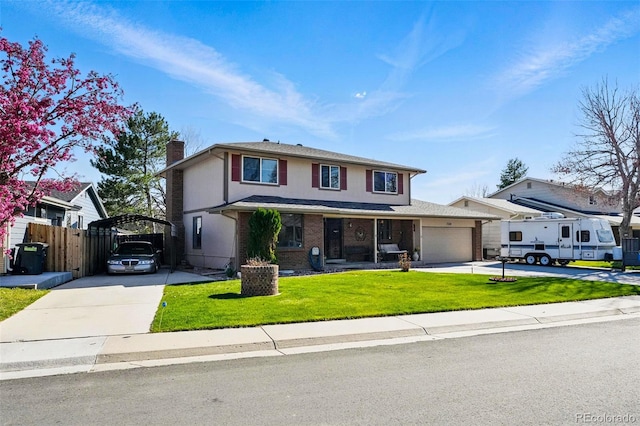 7314 W Walker Pl, Littleton, CO 80123 - traditional home featuring a detached carport, an attached garage, driveway, and a front lawn