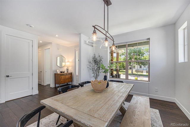 4180 Ames St, Denver, CO 80212 - dining space featuring dark wood-style floors and recessed lighting