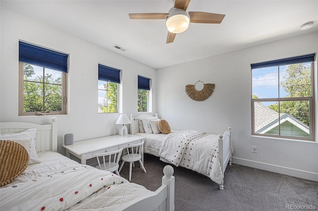 4180 Ames St, Denver, CO 80212 - bedroom with multiple windows, carpet floors, and a ceiling fan